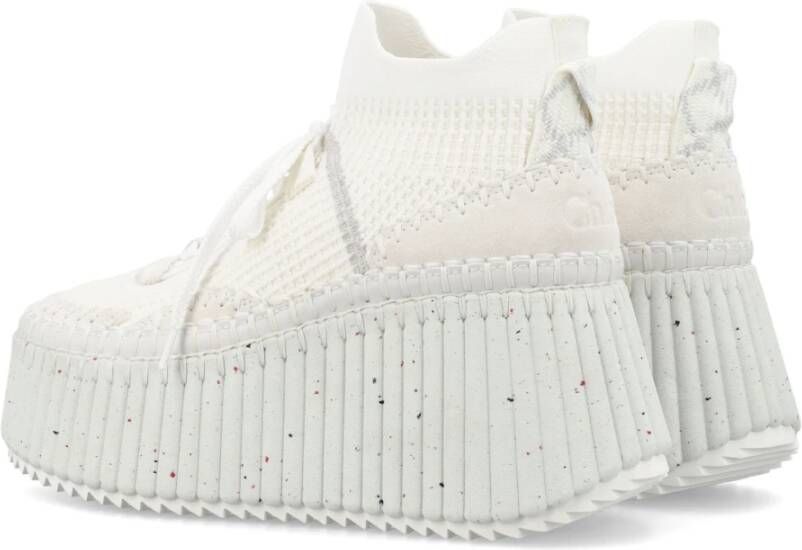 Chloé Witte Wedge Sneaker Aw23 White Dames