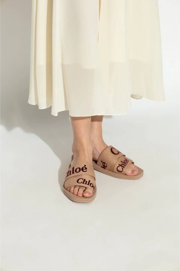 Chloé `Woody` Slides Beige Dames