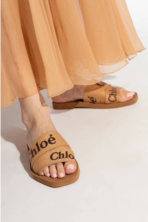 Chloé Woody Slides Beige Dames