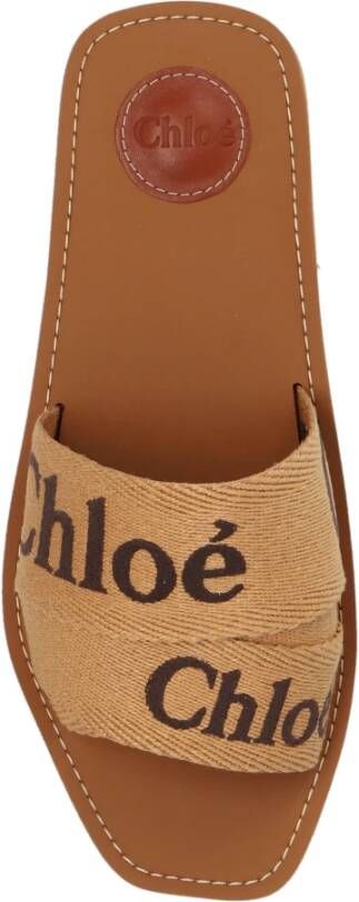 Chloé Woody Slides Beige Dames