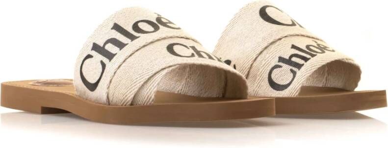 Chloé Woody Slides Beige Dames