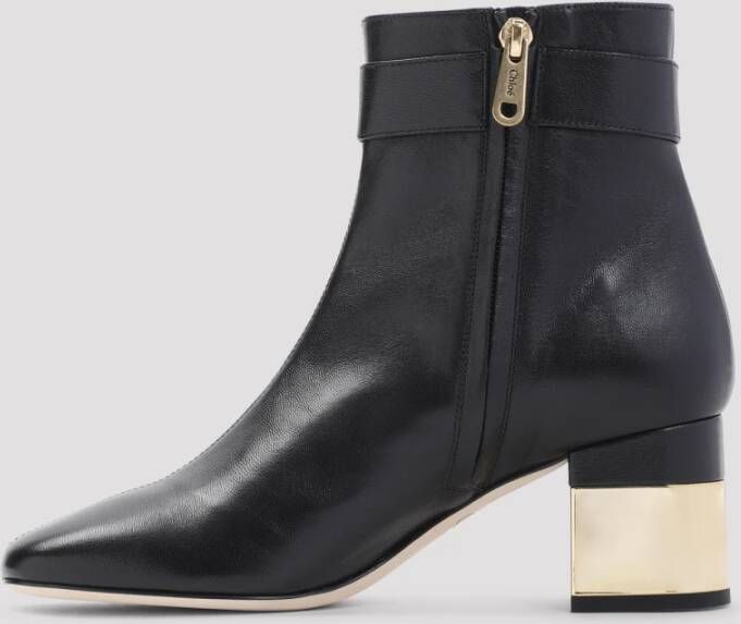 Chloé Zwarte Enkellaarsjes Elegante Stijl Black Dames