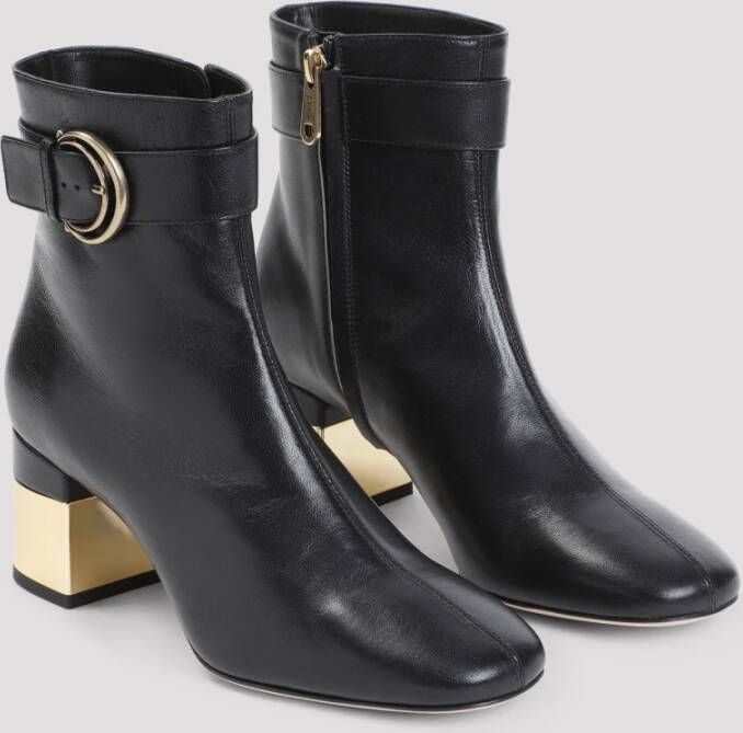 Chloé Zwarte Enkellaarsjes Elegante Stijl Black Dames