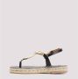 Chloé Sandalen Black And Gold Pema Flat Sandals in geel goud - Thumbnail 3