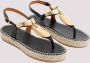 Chloé Sandalen Black And Gold Pema Flat Sandals in geel goud - Thumbnail 4