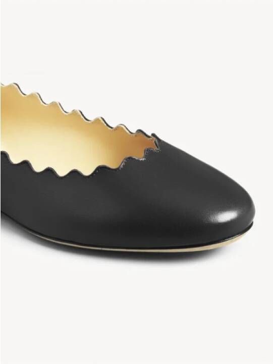 Chloé Zwarte leren ballerina flats Black Dames