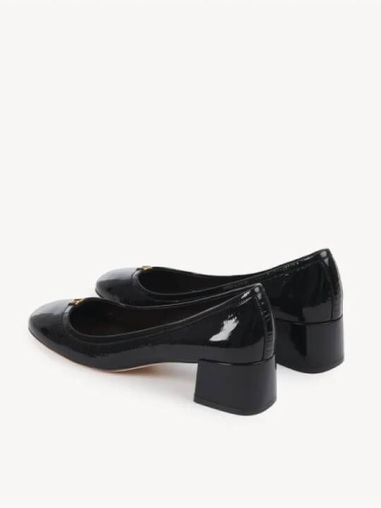 Chloé Zwarte leren ballerina schoenen Black Dames