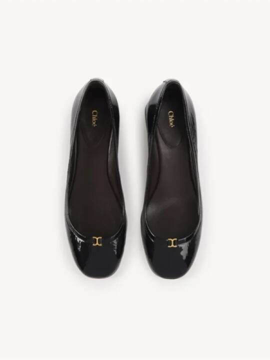 Chloé Zwarte leren ballerina schoenen Black Dames