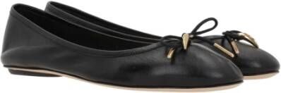 Chloé Zwarte leren ballerina schoenen met charme Black Dames