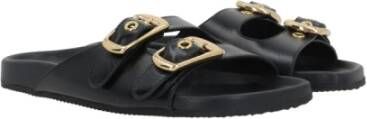 Chloé Zwarte leren slide sandalen Black Dames