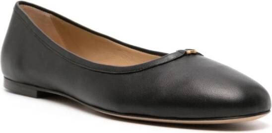 Chloé Zwarte platte schoenen met gouden logo Black Dames