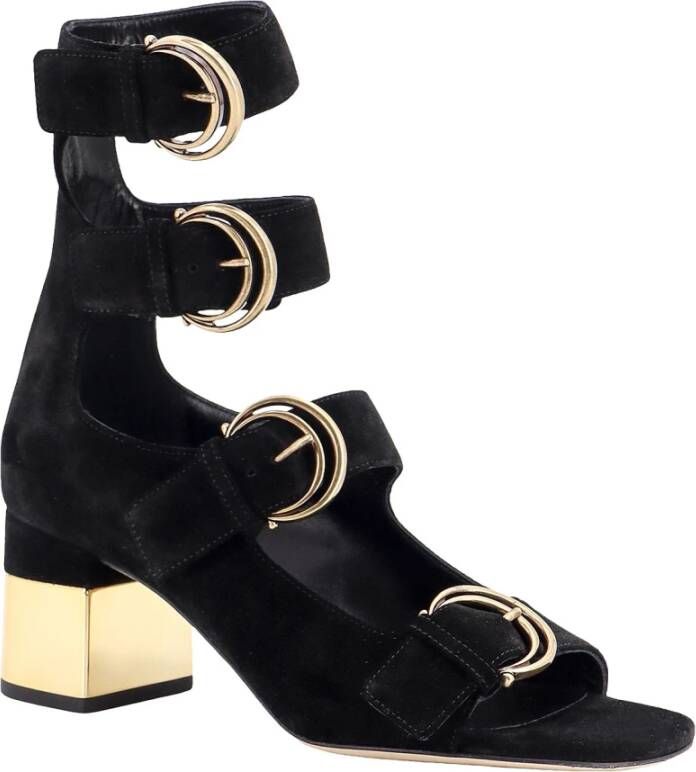 Chloé Zwarte sandalen met metalen hak Black Dames