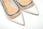 Christian Louboutin Elegante Wit Zilveren Platte Puntige Schoen White Dames - Thumbnail 8