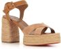 Christian Louboutin Beige Suède Sandaal met Enkelband Beige Dames - Thumbnail 3