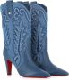 Christian Louboutin Blauwe Denim Geborduurde Cubaanse Haklaarzen Blue Dames - Thumbnail 2