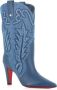 Christian Louboutin Blauwe Denim Geborduurde Cubaanse Haklaarzen Blue Dames - Thumbnail 3