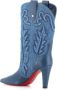 Christian Louboutin Blauwe Denim Geborduurde Cubaanse Haklaarzen Blue Dames - Thumbnail 4