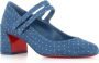 Christian Louboutin Blauwe Denim Hakken met Strass Blue Dames - Thumbnail 3