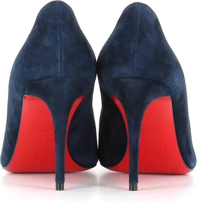 Christian Louboutin Blauwe Suède Hakken Pumps Blue Dames