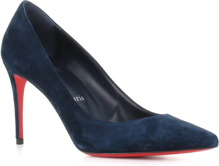 Christian Louboutin Blauwe Suède Hakken Pumps Blue Dames