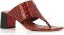 Christian Louboutin Bruin Leren Krokodillenprint Sandalen Brown Dames - Thumbnail 3