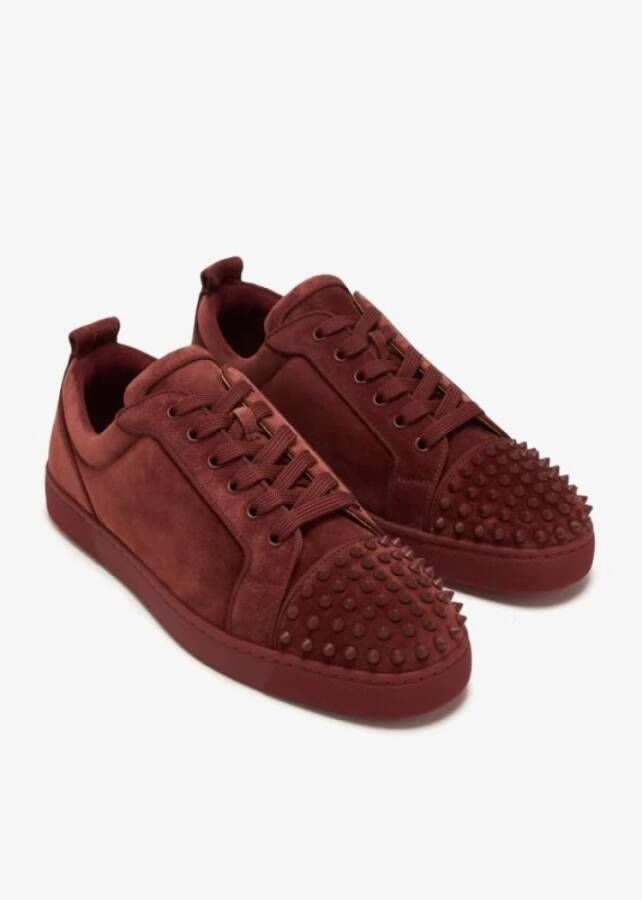 Christian Louboutin Bruine Suède Sneakers met Studs Brown Heren