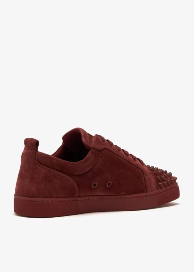 Christian Louboutin Bruine Suède Sneakers met Studs Brown Heren