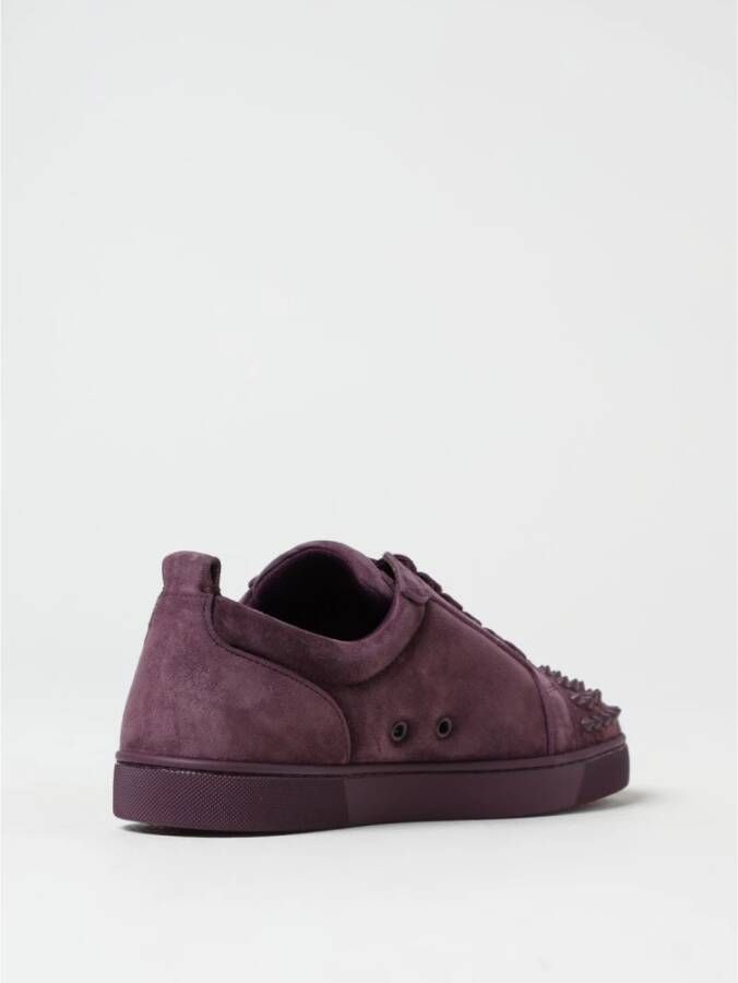 Christian Louboutin Bruine Suède Studs Sneakers Purple Heren