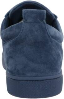 Christian Louboutin Denim Kalfsleren Sneakers Made in Italy Blue Heren