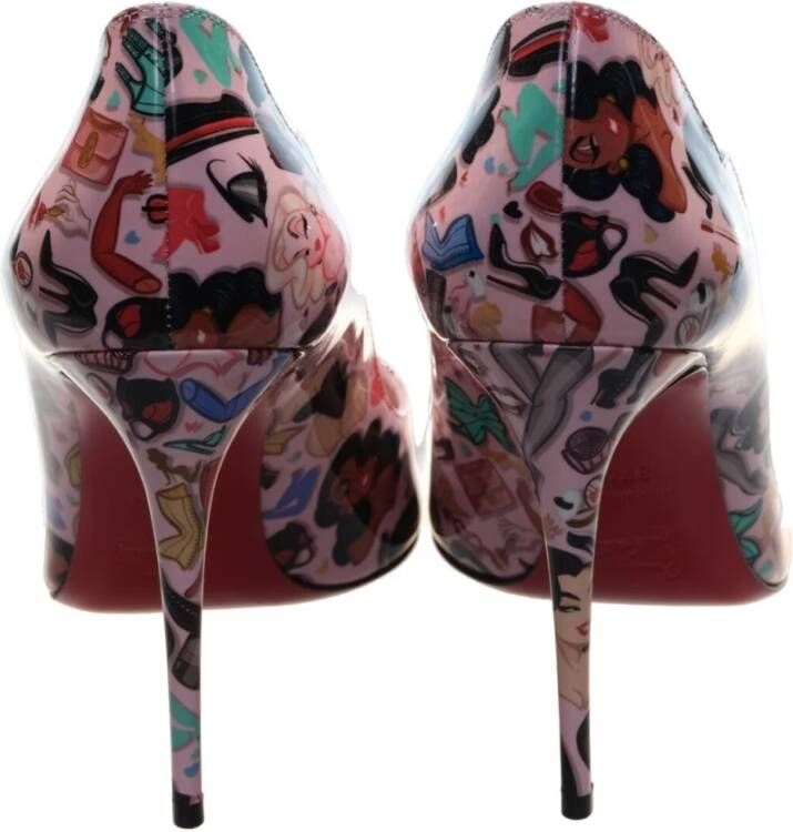 Christian Louboutin Dr. Bored Print Roze Hoge Hak Pumps Pink Dames