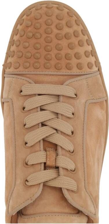 Christian Louboutin Gespikkelde Lage Sneakers Brown Heren