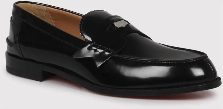 Christian Louboutin Glanzende leren loafers Fw24 glanzende afwerking Black Heren