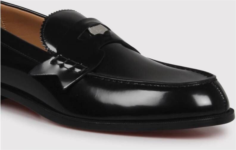 Christian Louboutin Glanzende leren loafers Fw24 glanzende afwerking Black Heren