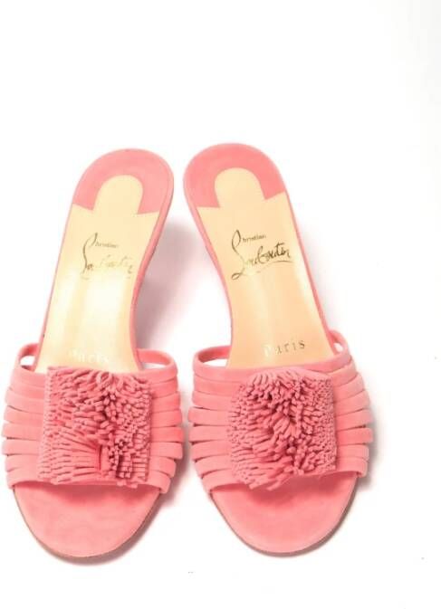 Christian Louboutin Operette Zalm Kitten Heel Sandaal Roze Dames