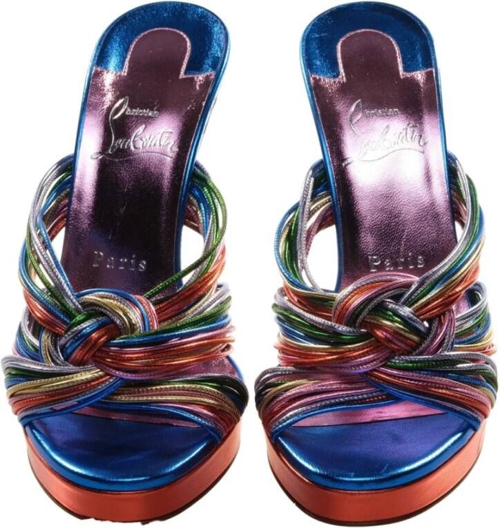 Christian Louboutin Kleurrijke hoge hak sandalen met knopen Multicolor Dames