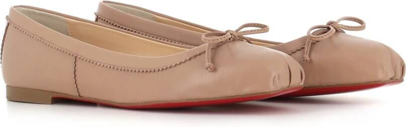 Christian Louboutin Nude Leren Ballerina Flats Beige Dames