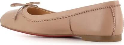 Christian Louboutin Nude Leren Ballerina Flats Beige Dames