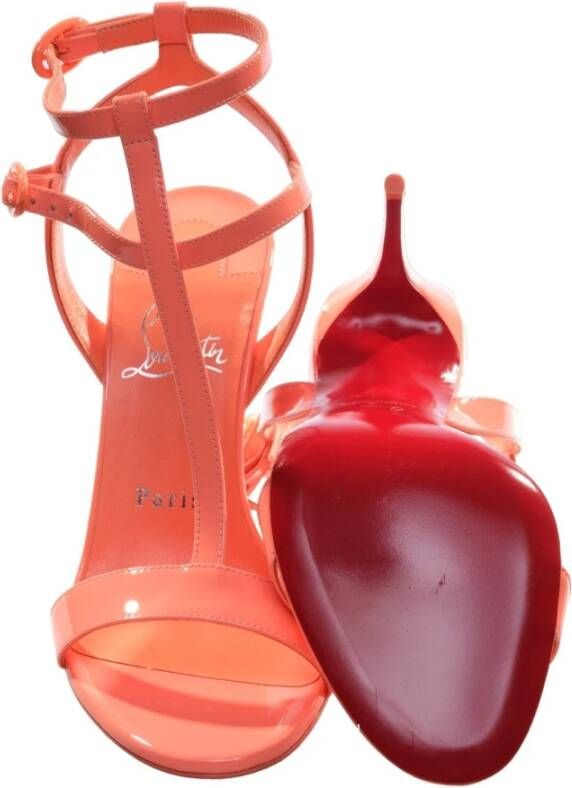 Christian Louboutin Oranje Lakleren Hoge Hakken Orange Dames