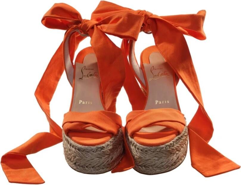 Christian Louboutin Oranje Woestijn Wrap High Heel Sleehakken Orange Dames