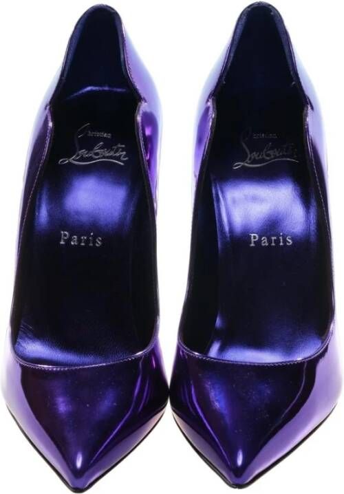 Christian Louboutin Paarse hoge hakken met geschulpte rand Purple Dames