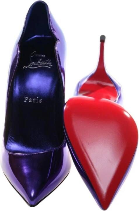 Christian Louboutin Paarse hoge hakken met geschulpte rand Purple Dames