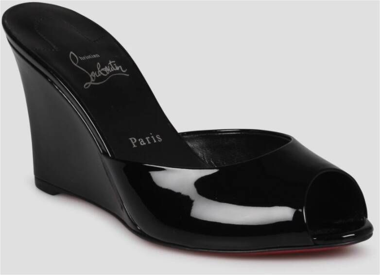 Christian Louboutin Patentleren Sleehak Muiltjes Black Dames