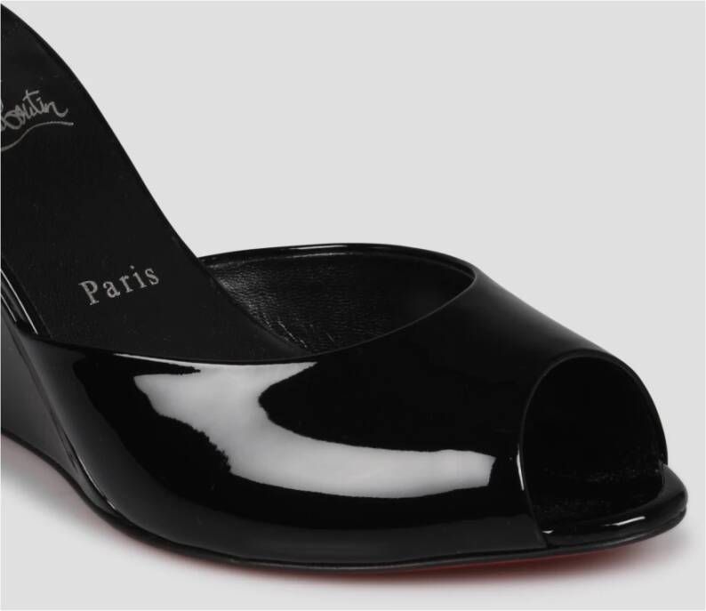 Christian Louboutin Patentleren Sleehak Muiltjes Black Dames