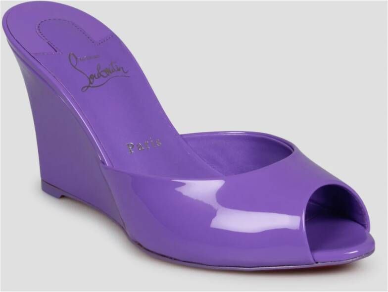 Christian Louboutin Patentleren Sleehak Muiltjes Purple Dames