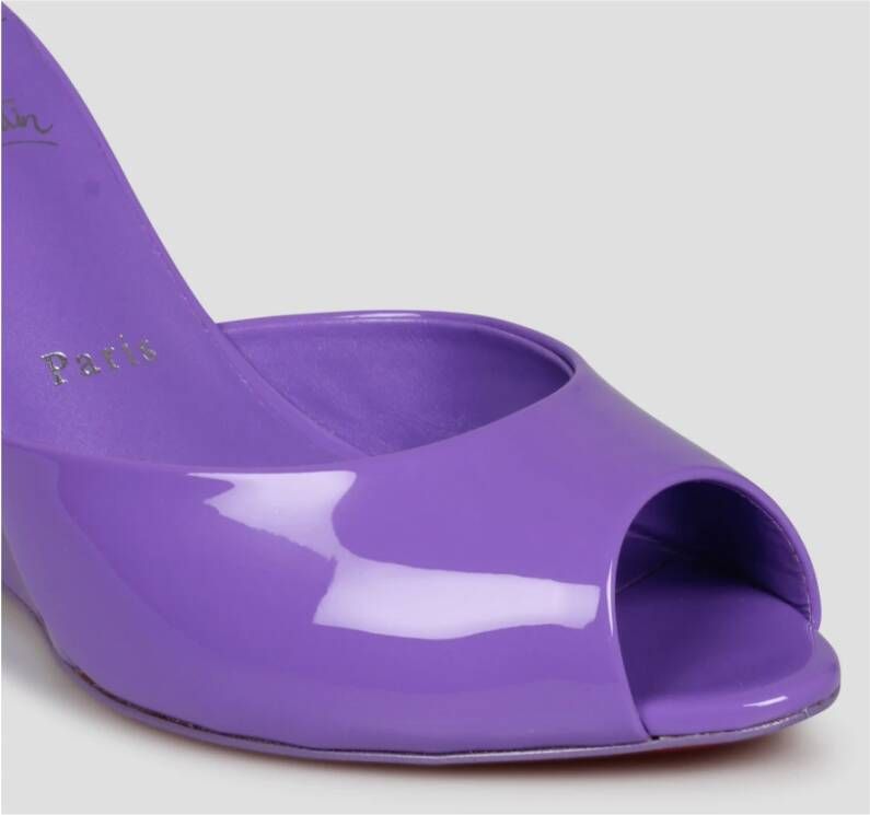 Christian Louboutin Patentleren Sleehak Muiltjes Purple Dames