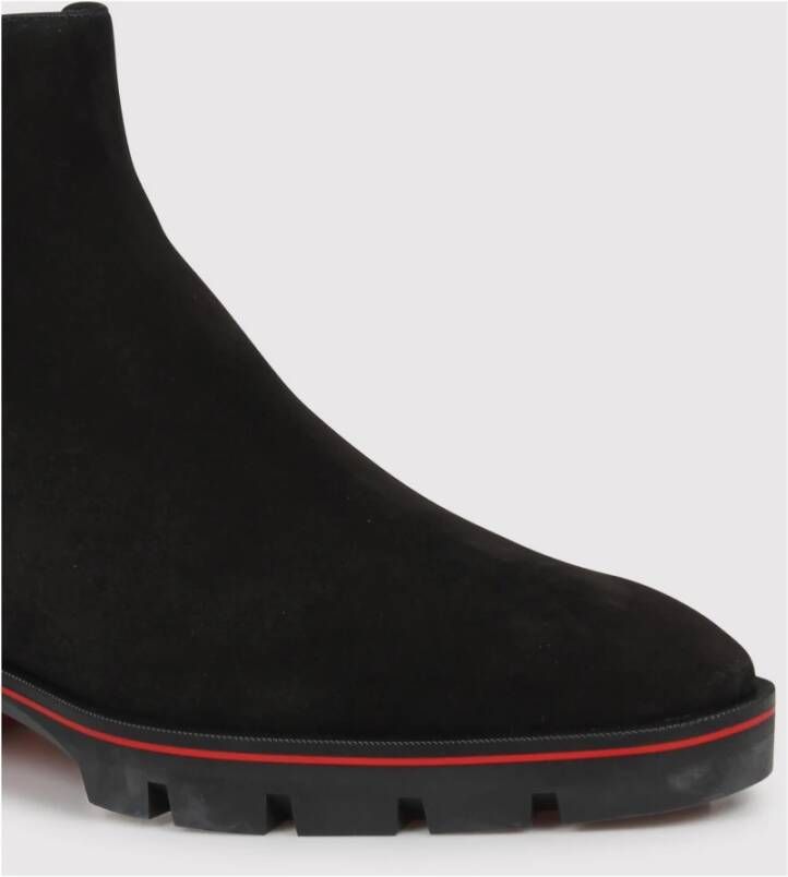 Christian Louboutin Platte Enkellaarzen Trekking Model Black Heren