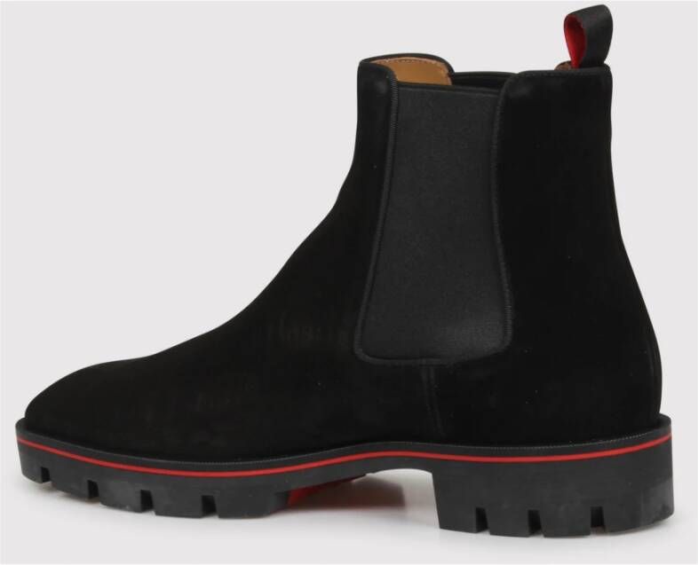 Christian Louboutin Platte Enkellaarzen Trekking Model Black Heren