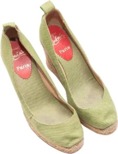 Christian Louboutin Pre-owned Canvas espadrilles Green Dames