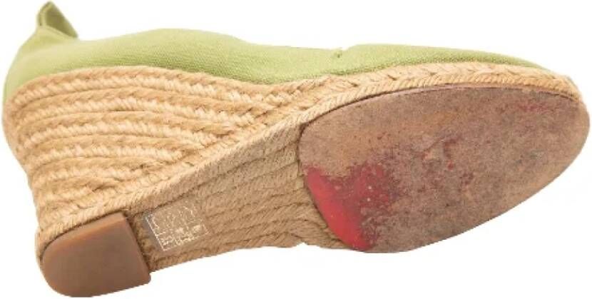 Christian Louboutin Pre-owned Canvas espadrilles Green Dames