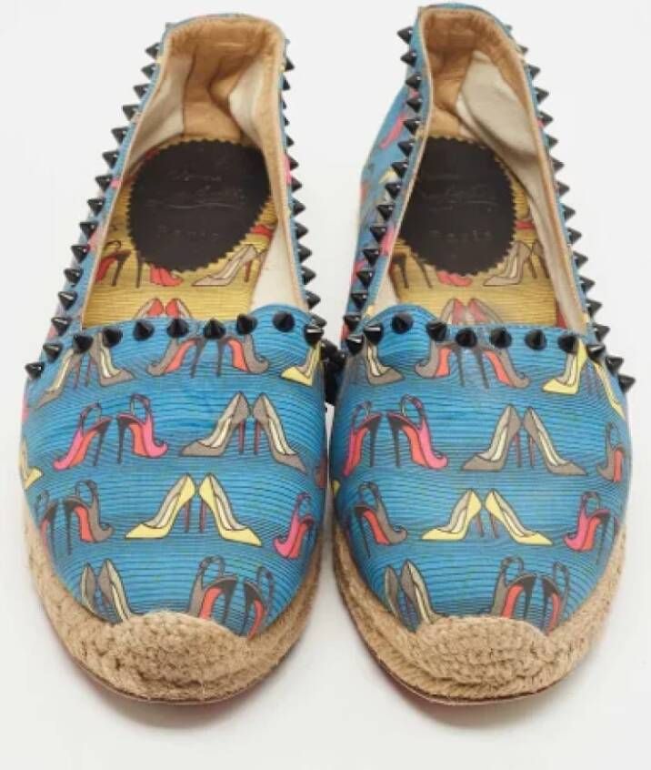 Christian Louboutin Pre-owned Canvas flats Blue Dames